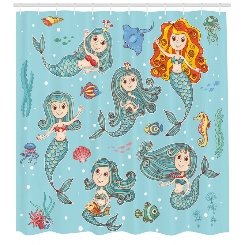Shower Curtain with Hooks Included, 75" H x 69" W