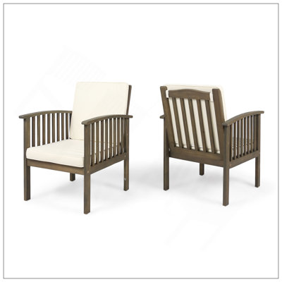 Charming Outdoor Acacia Wood Club Chairs Set For Relaxing Moments