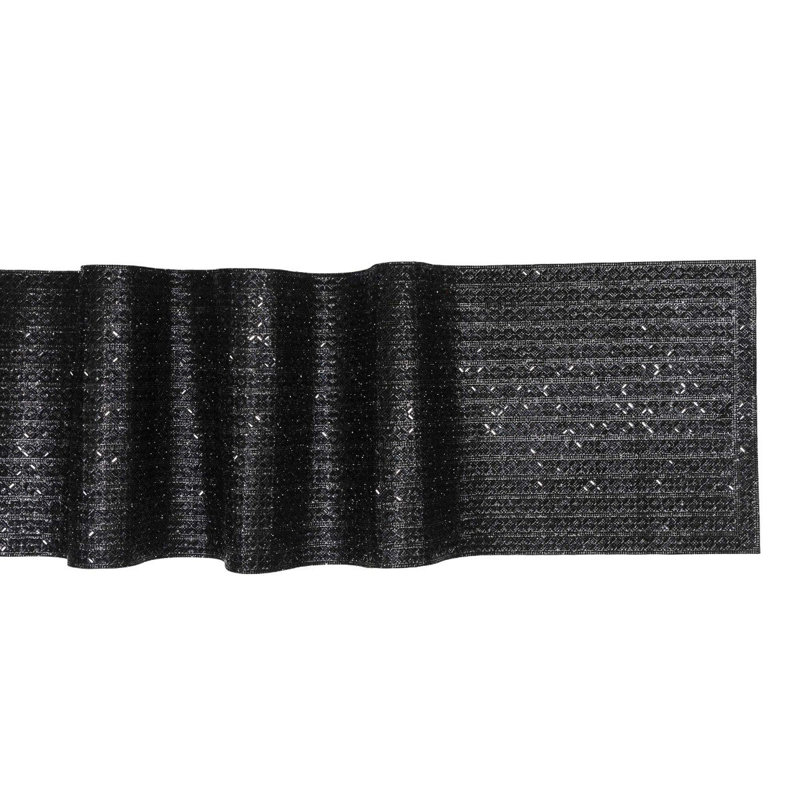Chemin de table Sparkles Home Madison Avenue | Motif strass en X | Décoration élégante, 72 po x 13 po, Noir