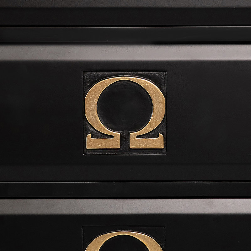 Omega Solid Wood 3 - Drawer Accent Chest, Tricorn Black