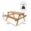 Table de pique-nique d'extérieur en bois d'eucalyptus classique de 59 po avec bancs intégrés et trou pour parasol Shoreham, brun teck pour patio et cour arrière-1718697967-1691493317