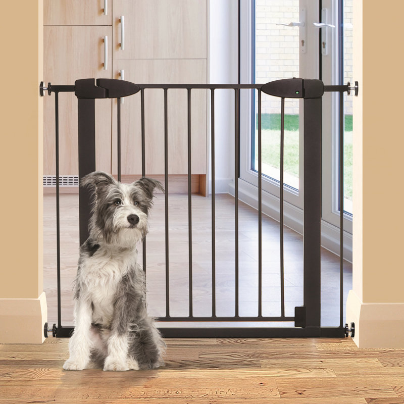 Black Metal Auto-Close Pressure Mounted Safety Gate