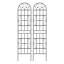 Ensemble de 2 treillis de jardin en métal 86,7 "x 19,7" antirouille pour plantes grimpantes support de fleurs extérieur noir