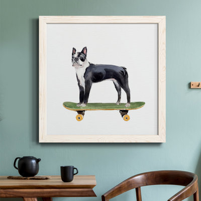 «Pups On Wheels IV», toile encadrée de qualité supérieure - prête à être accrochée