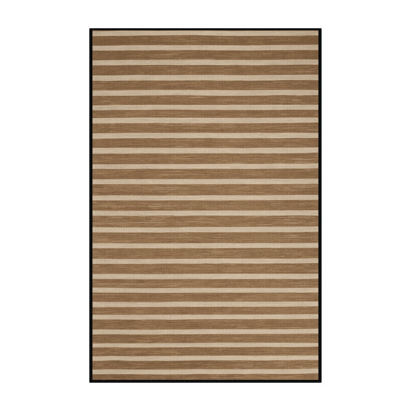 Tapis brun à rayures horizontales lavable à la machine, Tapis de couloir 2 pi x 4 pi