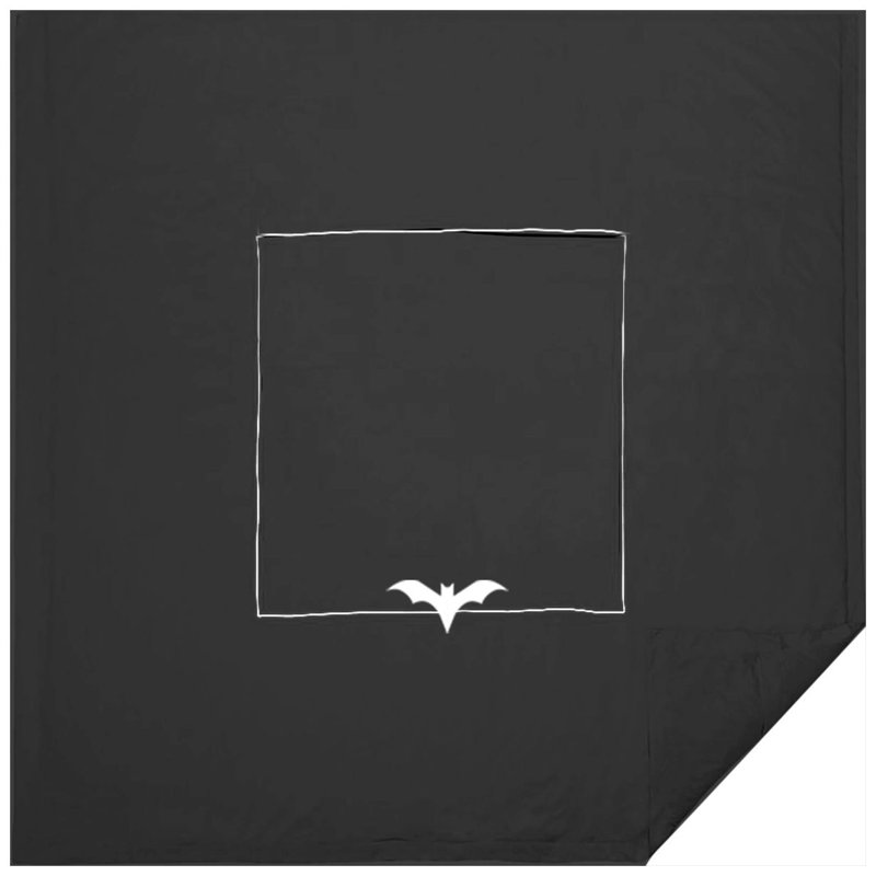 Bat Embroidered Duvet Cover Set Black, California KIng Duvet Cover