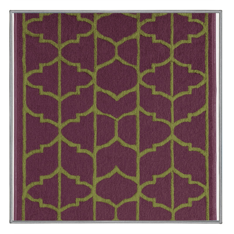 Tapis brun treillis lavable à la machine, Carré 6 pi