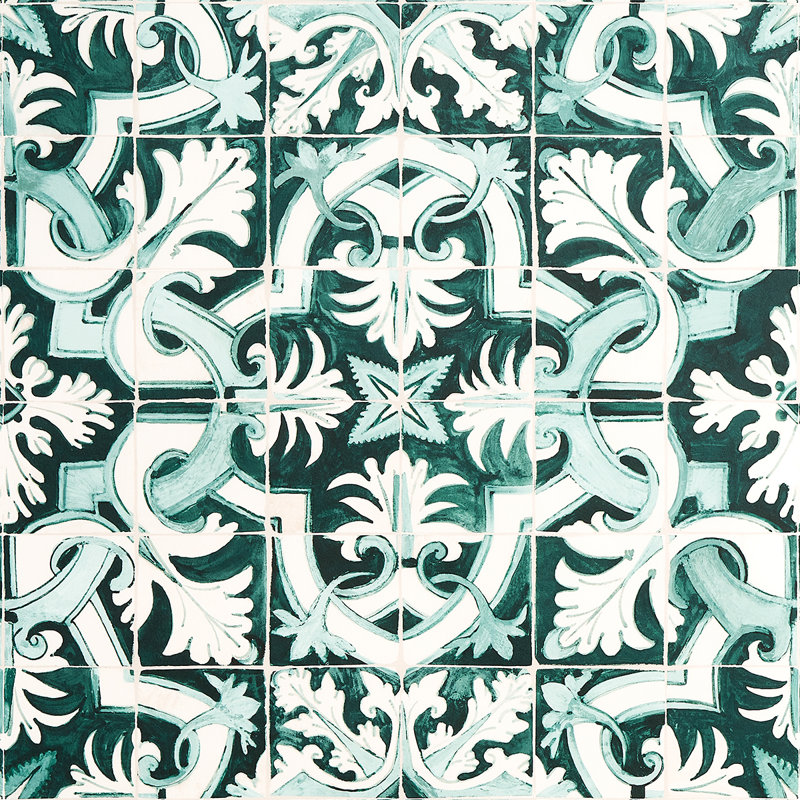 Papier peint Schumacher x Mary McDonald Azulejos, Émeraude