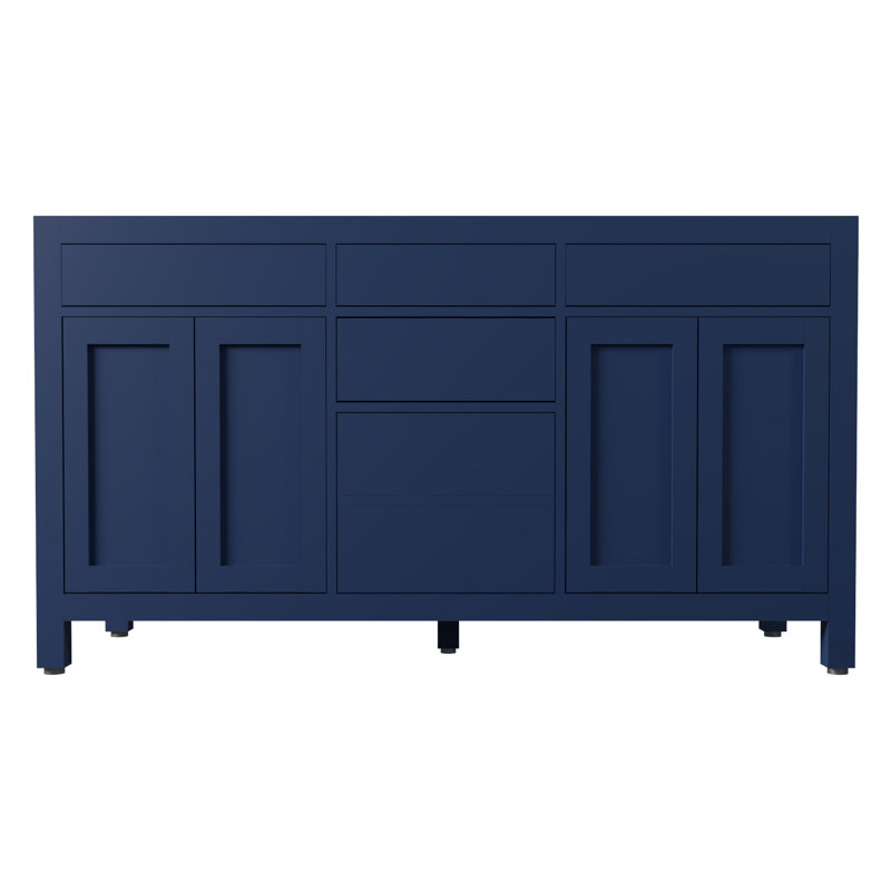 Dayton 60'' Double Bathroom Vanity Base Only, Navy Blue