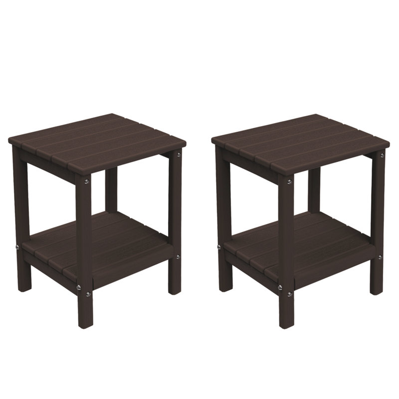 HDPE Outdoor Adirondack Side Table, Brown