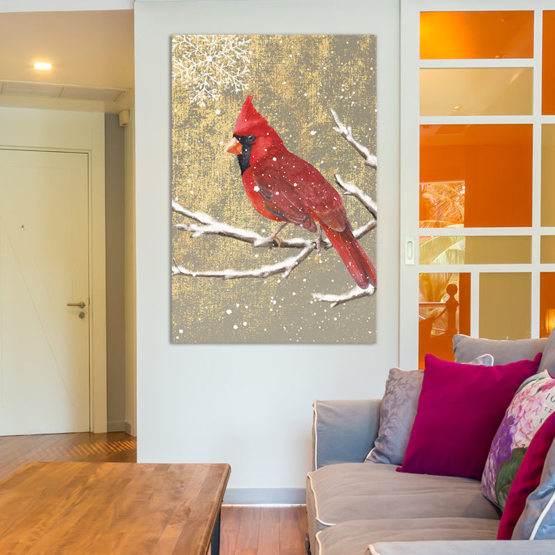 «Cardinal I» par Beth Grove, reproduction sur toile tendue sur châssis, H 26 po x l 40 po x P 1,5 po