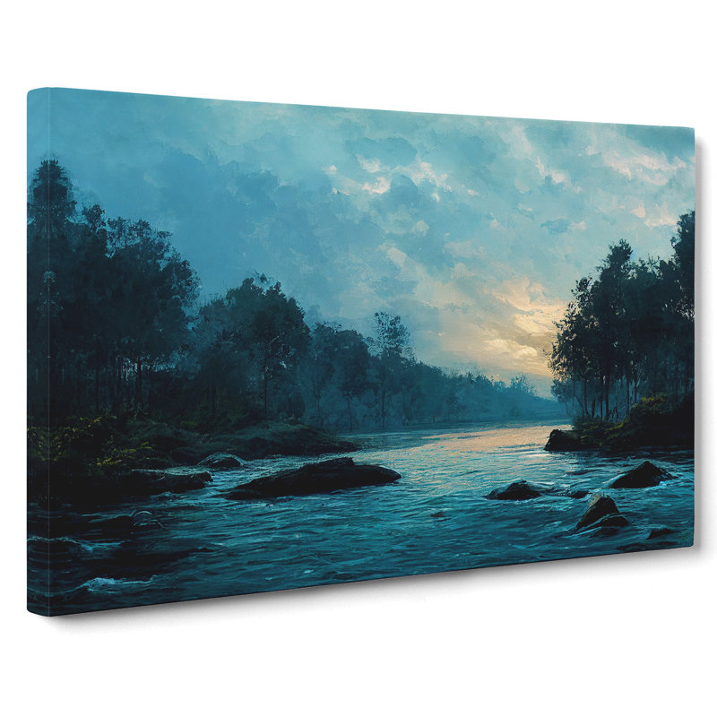 Forest River View - Wrapped Canvas, 40cm H x 60cm W x 3cm D