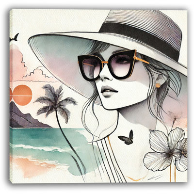 «Serene Tropical Beauty with Ocean View», art mural sur toile tendue