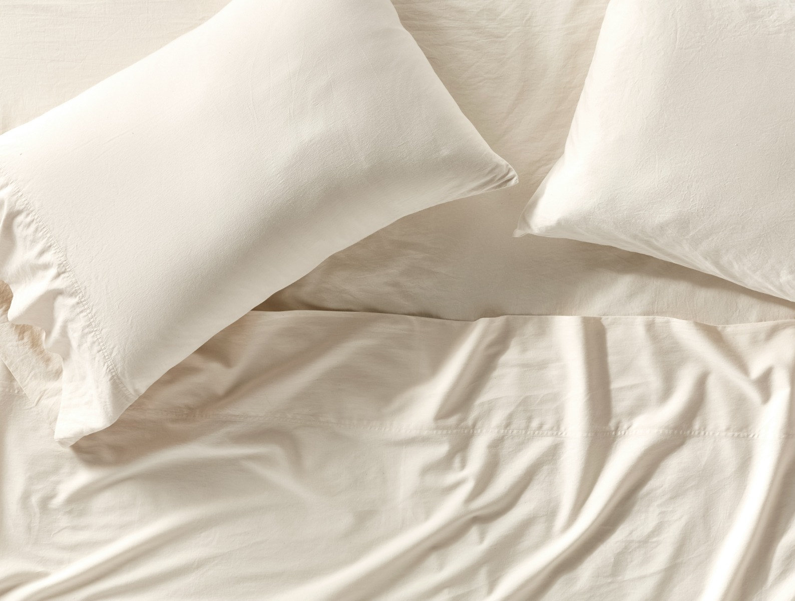 Cloud Soft Organic Sateen Cotton Fitted Sheet, Full Fitted Sheet, Undyed