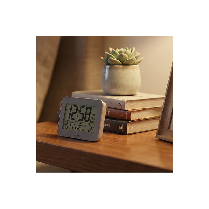 Acctim Otto Superbrite® Digital Bedside Alarm Clock, Grey