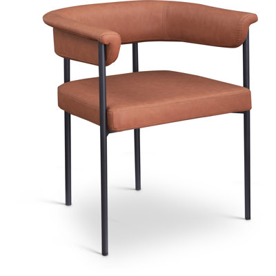 Kimyah 18.5'' H Faux Leather Upholstered Metal Armchair
