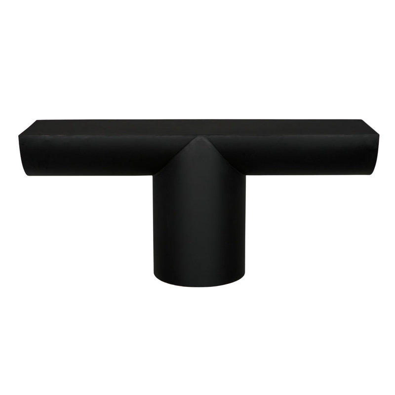 Noir Elegance 72'' Black Steel Rectangular Console Table