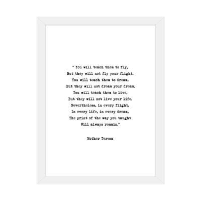 «Dream - Mother Theresa Quote», reproduction d'art textuel