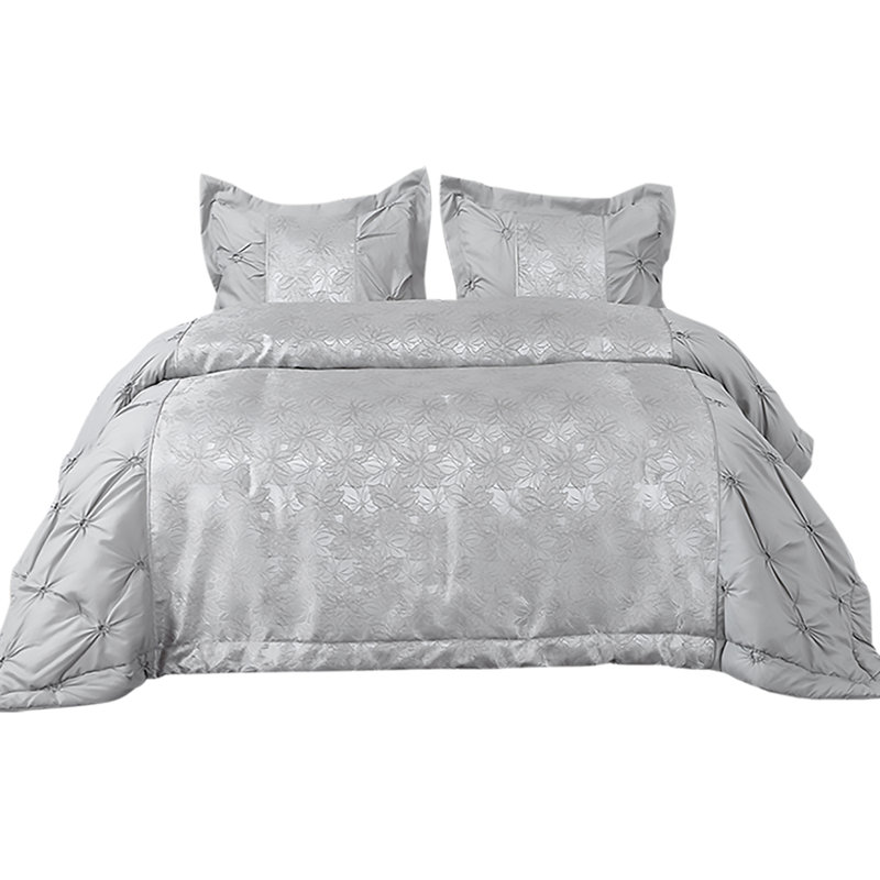Floral Bedspread, W240 x L250cm, Silver