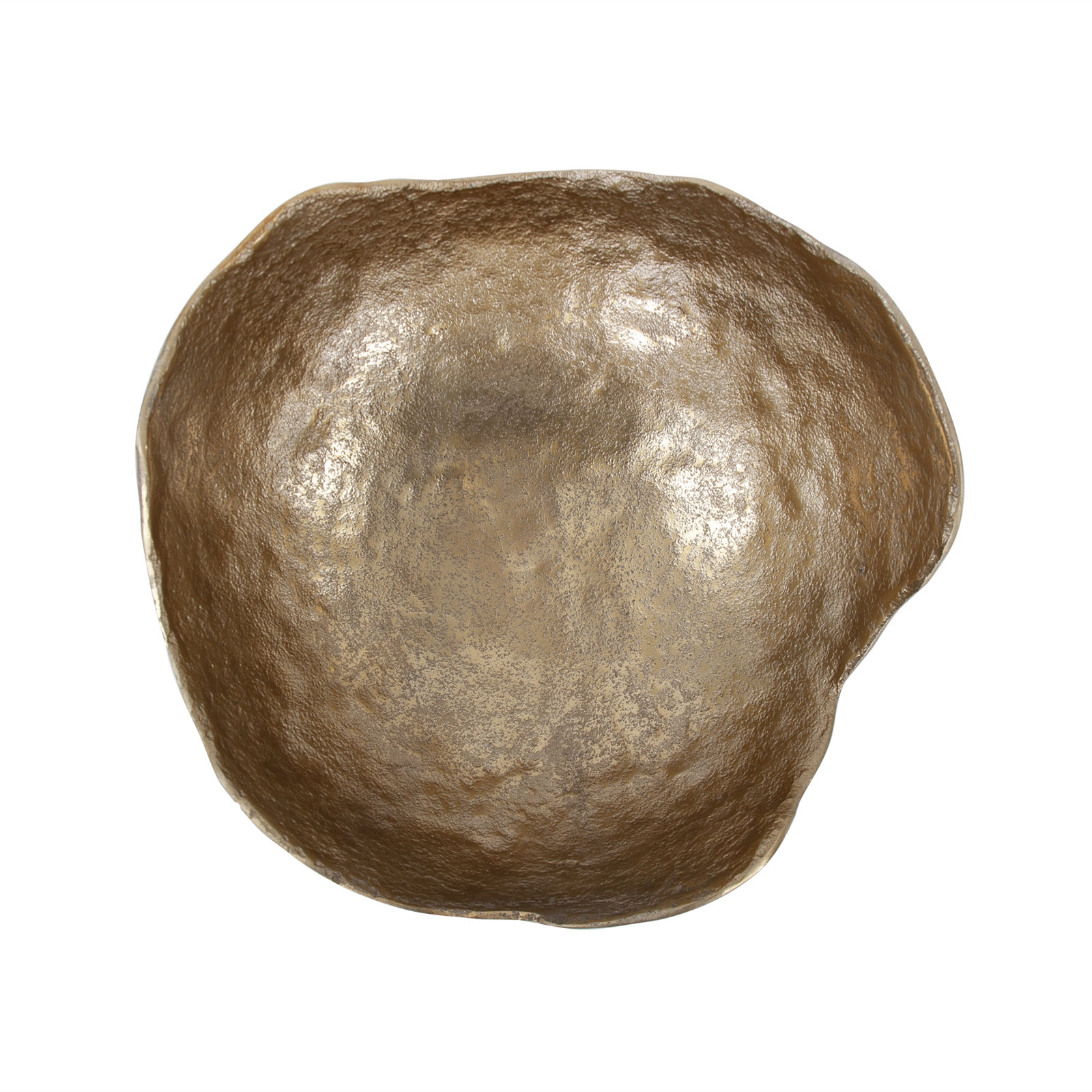Dafina Round Bowl Uneven Rough Gold Finish