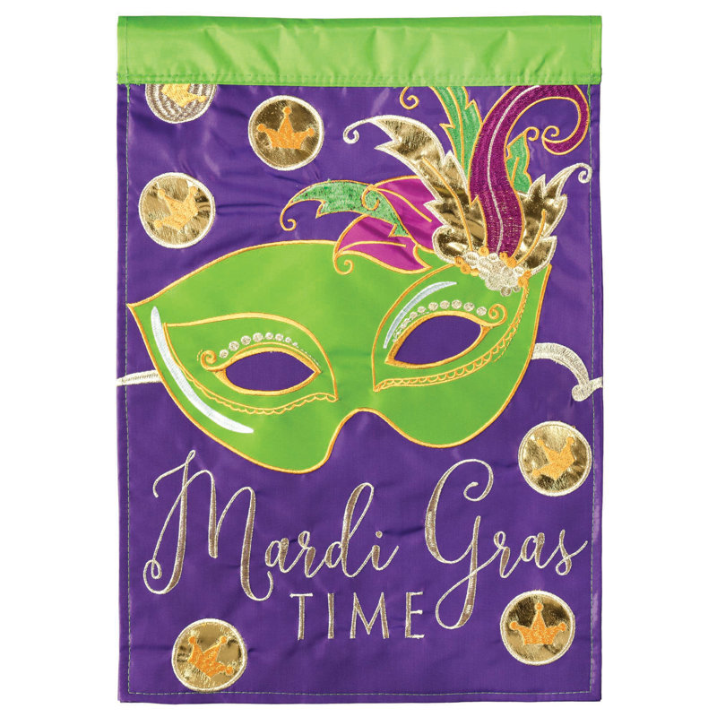 Double-Sided Multi-Color Polyester Mardi Gras Garden Flag