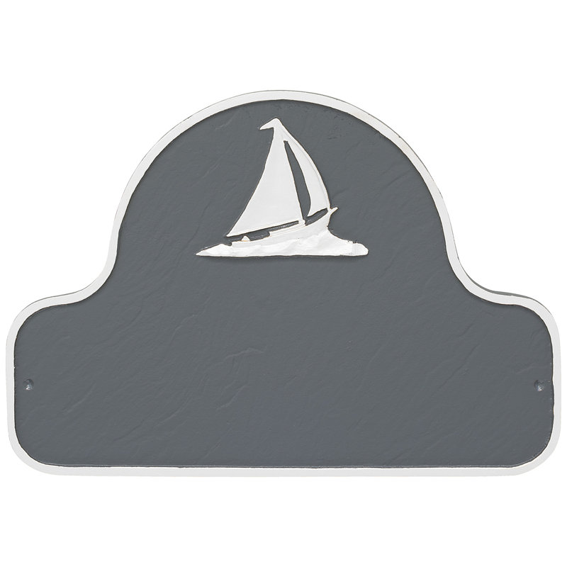Plaque d'adresse voilier voilier, Gris/blanc