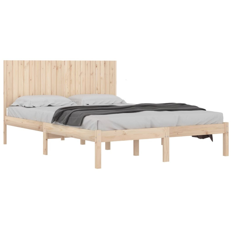 Bed Frame Solid Wood, Brown, 200 x 200 cm