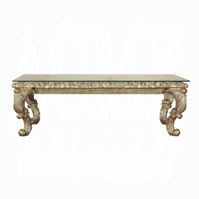 ACME Vatican Dining Table, Champagne Silver Finish