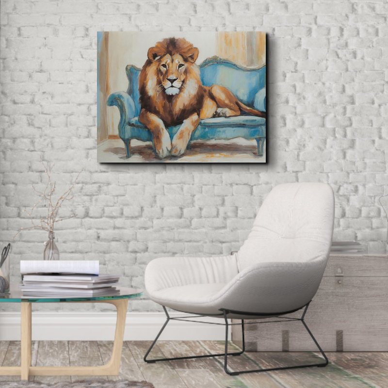 «Lion Couch» sur toile, H 26 po x l 32 po