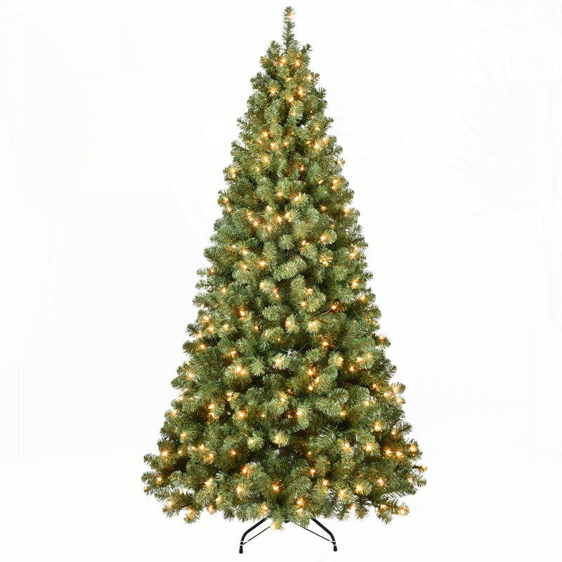 7ft Pre-Lit PVC Christmas Tree with 400 UL Lights, 1072 Tips, 7"