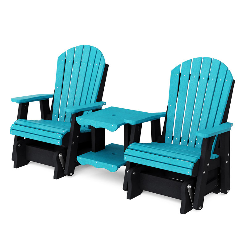 Heritage Double Rock-A-Tee Glider Set, Aruba Blue/Black