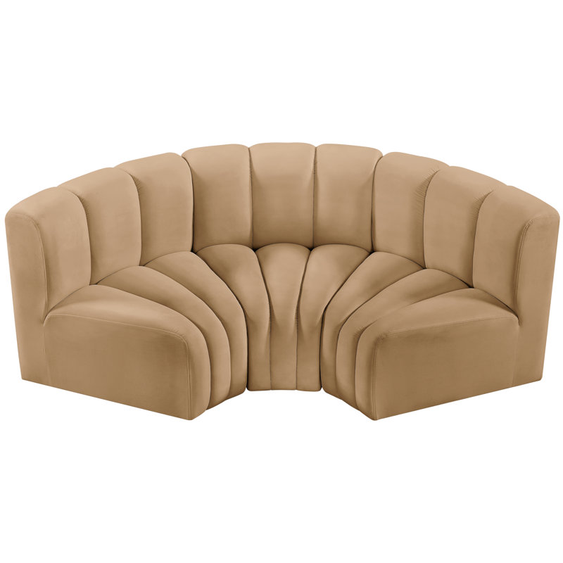 Hollybeth Upholstered Sofa & Chaise, Camel Velvet