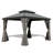 10' X 12' Hardtop Gazebo, Upgraded Metal Gazebo With Drainage System, Dual-Layer Galvanized Steel Roof, Curtain And Netting, Outdoor Shelter Canopy For Patio, Garden, And Backyard, Grey-123203366-123203359