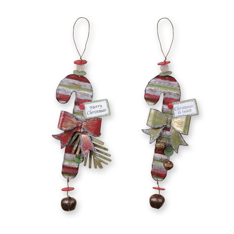 Ensemble de 2 pièces d’ornements de canne à sucre de noël en forme de noël