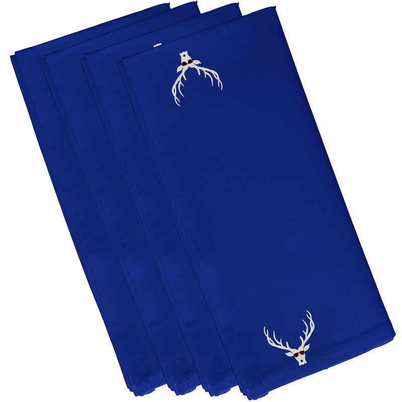Ensemble de serviettes 4 pièces Holiday, L 18 po x L 18 po, Bleu royal