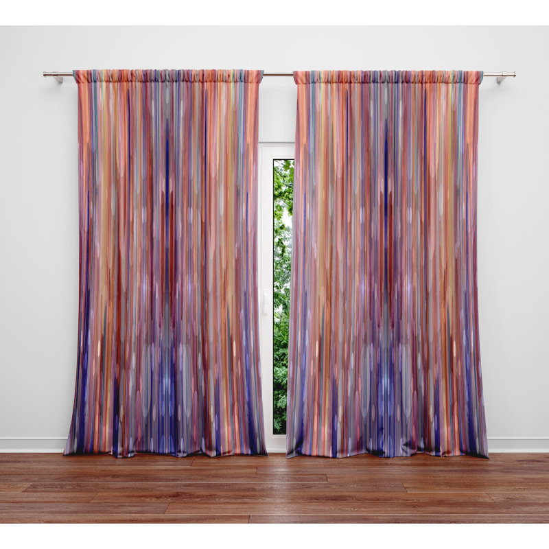 Semi Sheer Curtain Panel Pair, 40" W x 61" L