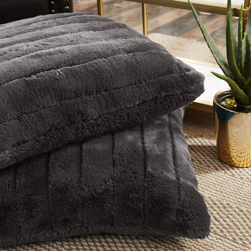 Supermink Square Euro Pillow Cover, Charcoal