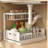 2-Pack Sliding Under Sink Organizer, Pull-Out Cabinet Basket Drawers, Metal Storage Racks for Kitchen & Bathroom, White-128514513