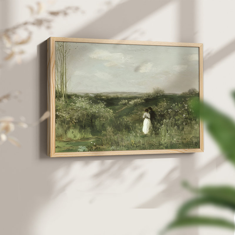 Paysages rétro-CLxxxxi - reproduction encadrée - réversible, H 11 po x l 14 po, Naturel