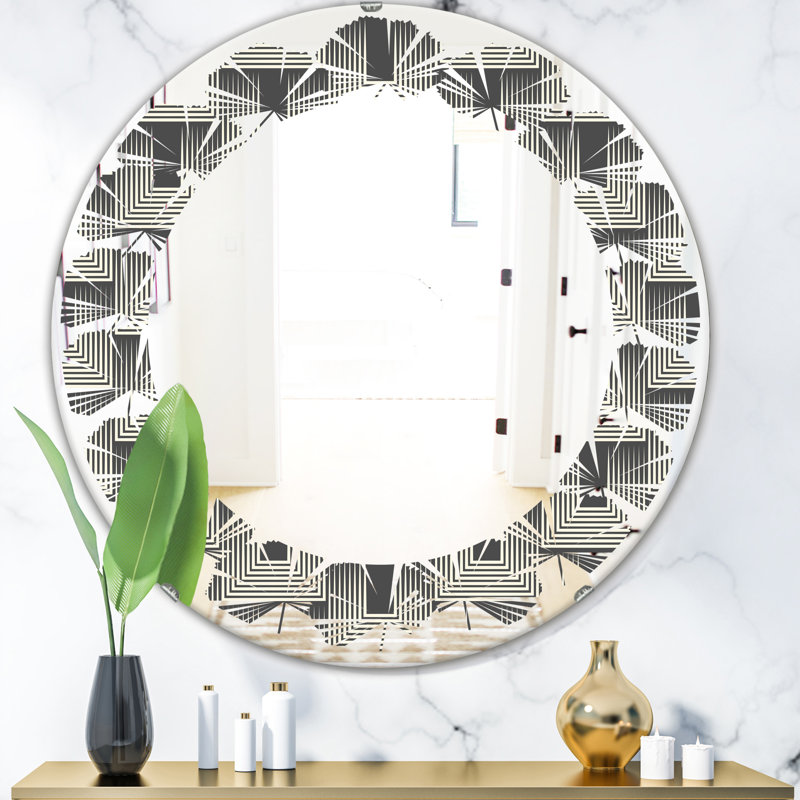 Miroir mural moderne sans cadre mimimal design i leaves, H 31,5 po x l 23,7 po