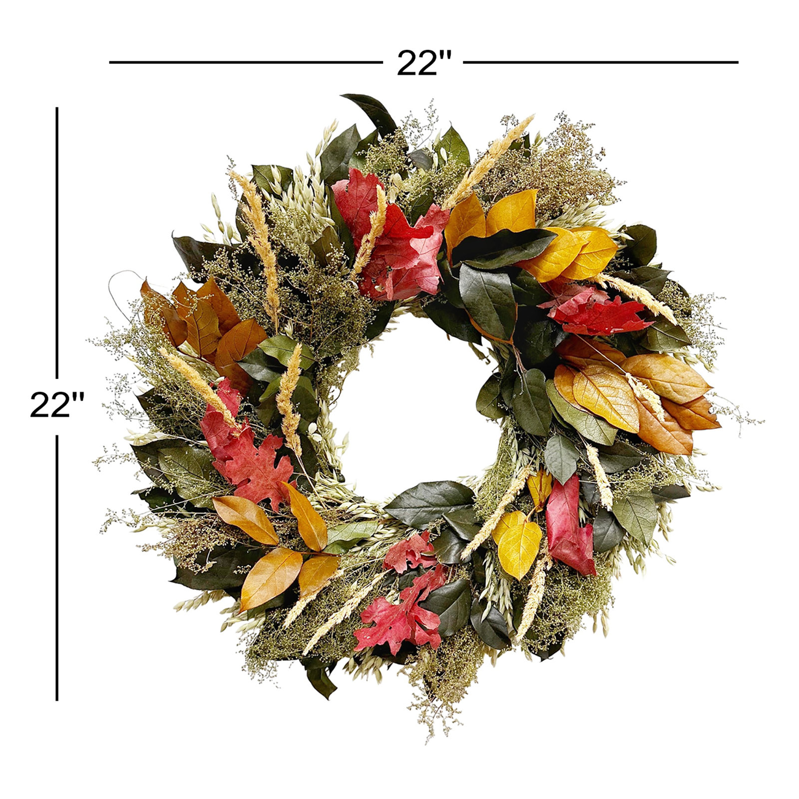 22" Handcrafted Oak Leaf Wreath