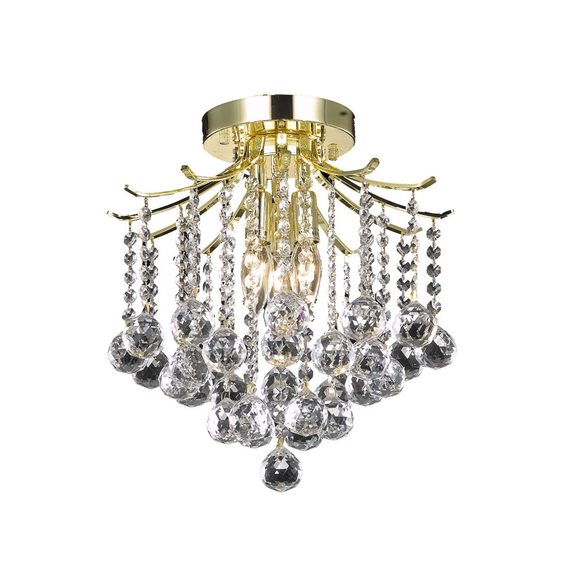 Hermanson Flush Mount, Gold, 12" H x 12" W x 12" D
