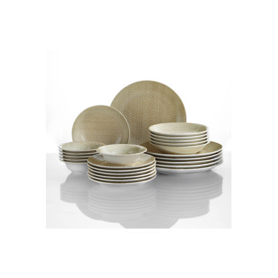 Agne Piece Porcelain China Dinnerware Set - Service for 6