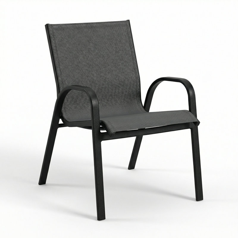 Windward Outdoor Seabreeze Arm Chair, Ninja Sling/Matte Black