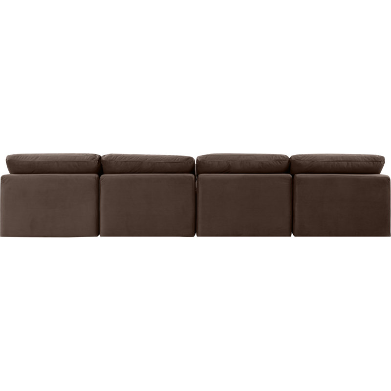 Canapé rembourré 140 po Itala, Velours brun