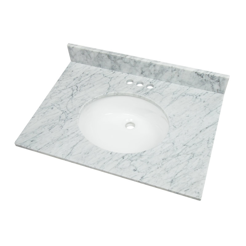 Comptoir de meuble-lavabo simple 31" en blanc avec lavabo