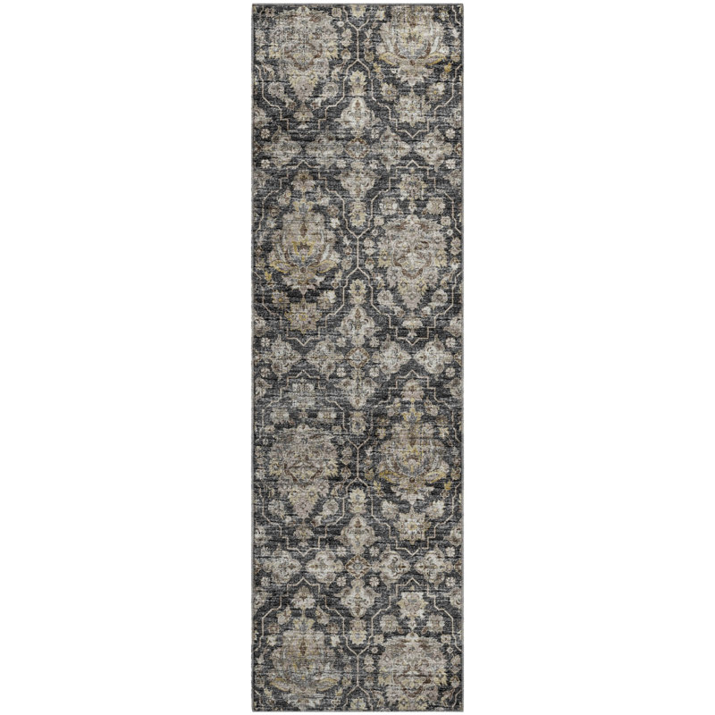 Premium Machine Washable Alliah AMF94 Gray Rug, Runner 2'3" x 7'6"