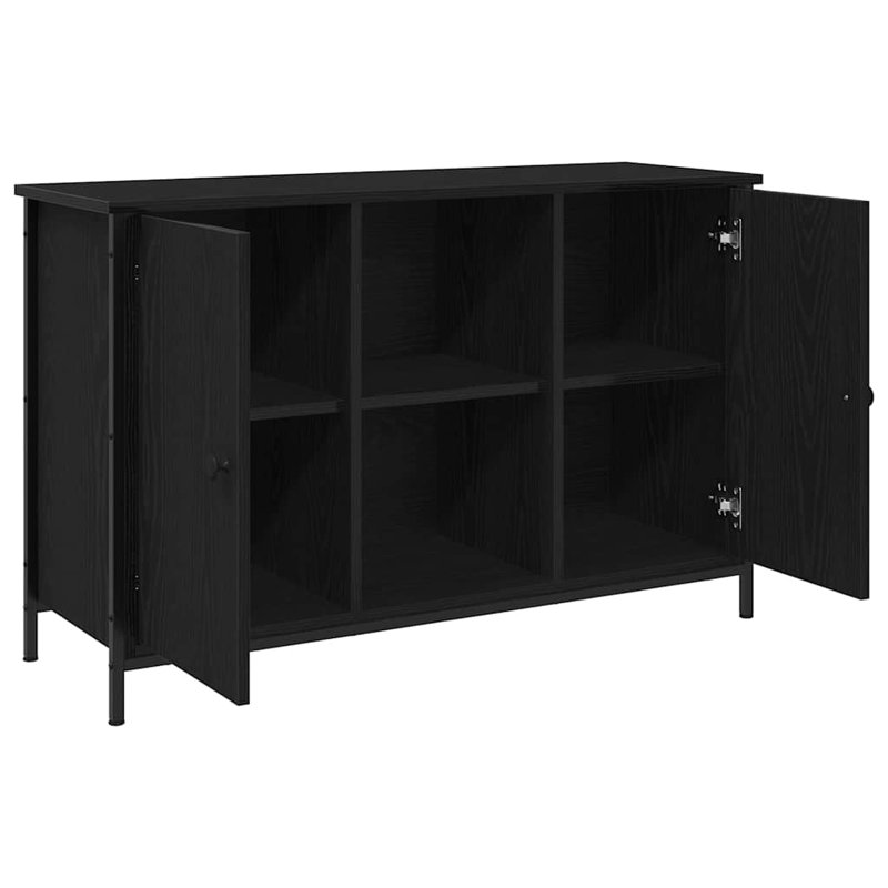 TV Cabinet 101X35x65 Cm Engineered Wood And Steel, Black