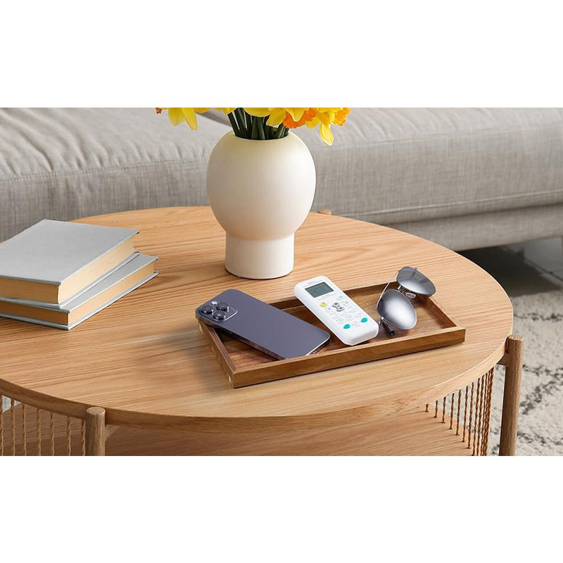 Acacia Wood Bathroom Vanity Tray, Decorative Organizer For Countertop, Perfume, Jewelry, Soap, And Home Decor