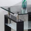 Table de bout avec plateau en verre transparent 23,6 po x 23,6 po x 23,6 po Modern